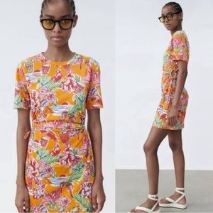 Zara Tropical Mini Dress Size M NWT